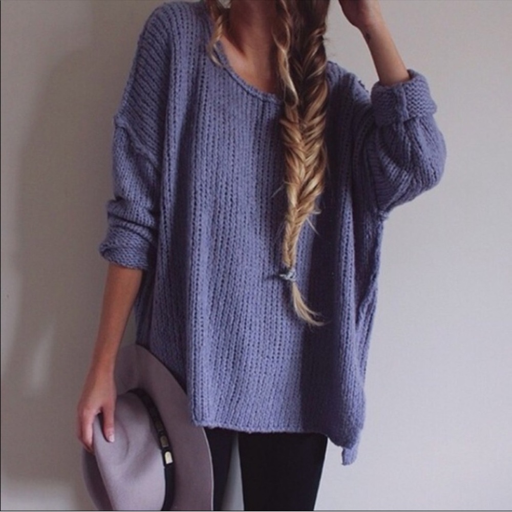 Free People Purple Knit Sweater